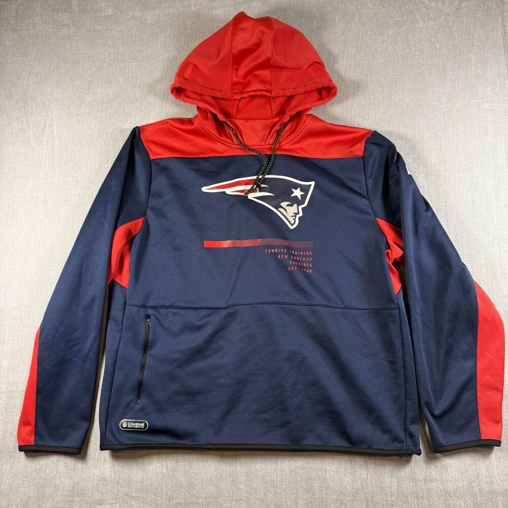 New England Patriots NFL Team Apparel New Era Hoodie Men’s XXL Navy Red Pullover